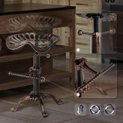 Taburete de bar de bronce Butch