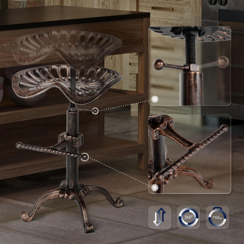 Taburete de bar de bronce Butch