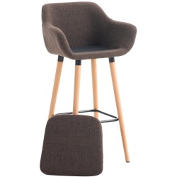 Taburete de bar de tela Grant Brown