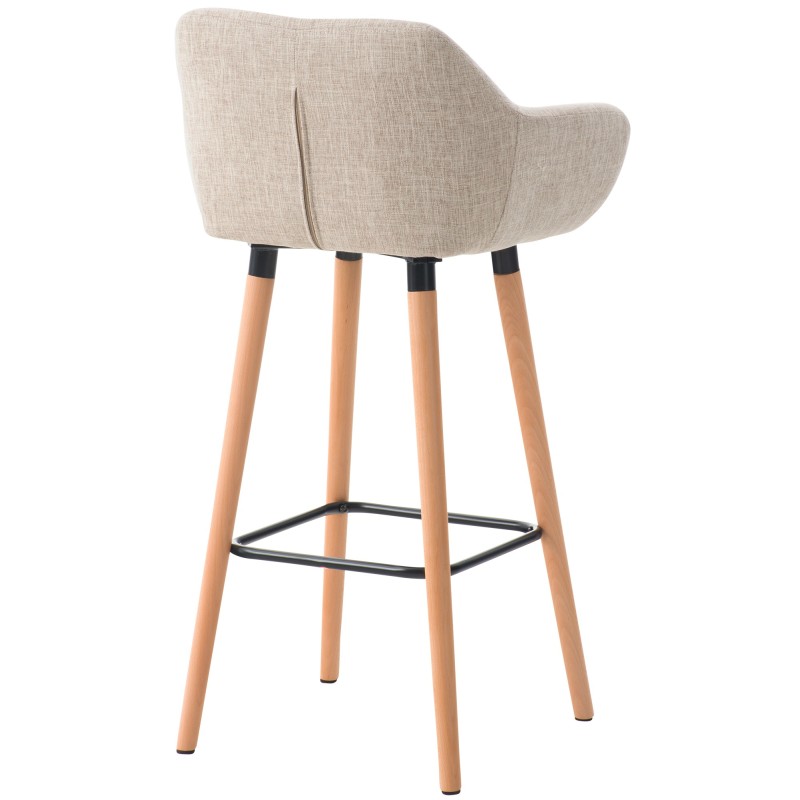 Taburete de bar de tela color crema Grant