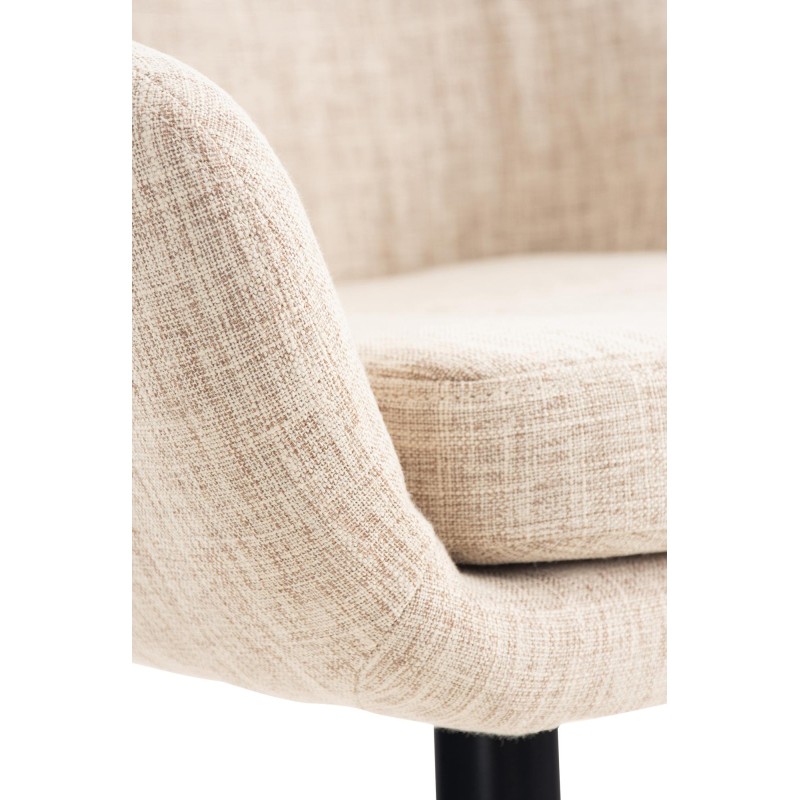 Taburete de bar de tela color crema Grant