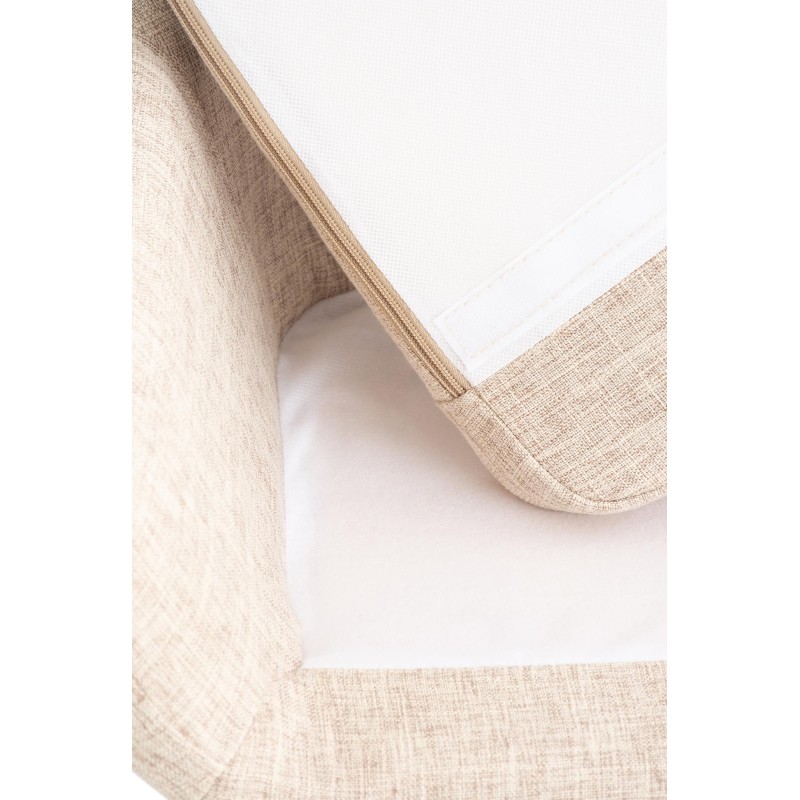 Taburete de bar de tela color crema Grant