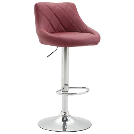 Taburete de bar Lazio en polipiel cromada color burdeos