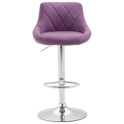 Taburete de bar Lazio en polipiel cromada morada
