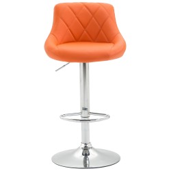 Taburete de bar Lazio en polipiel cromada naranja