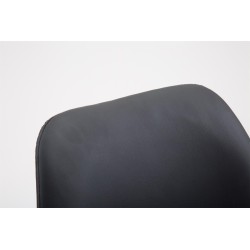 Taburete de bar Cannes en piel sintética Natura negra