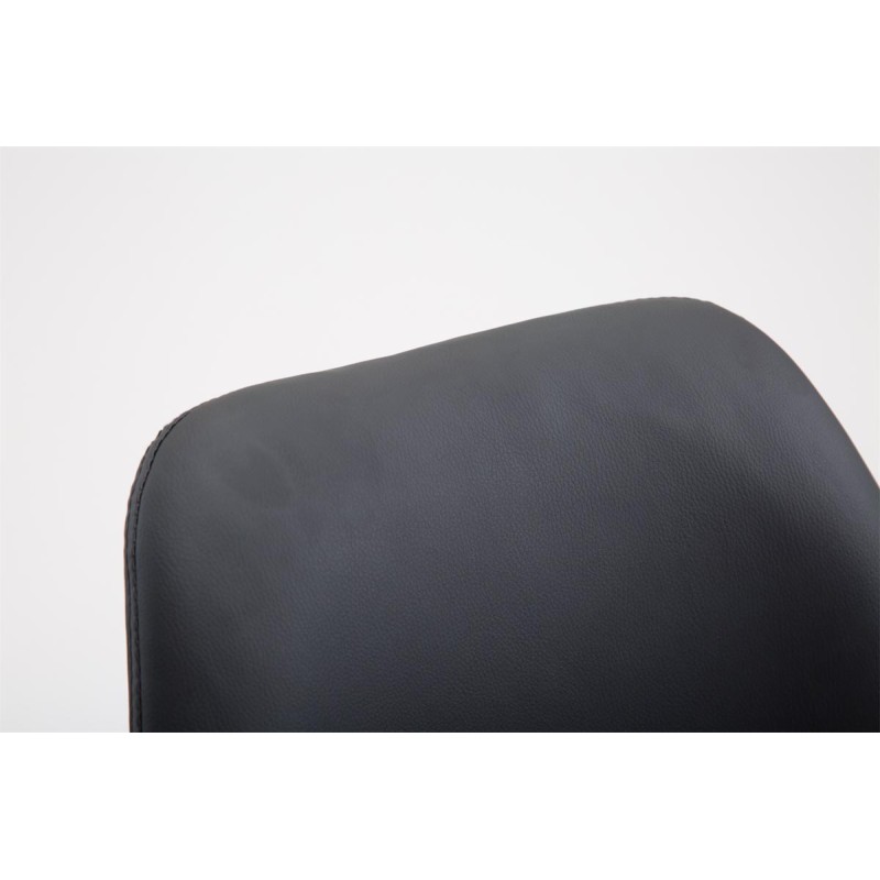 Taburete de bar Cannes en piel sintética Natura negra