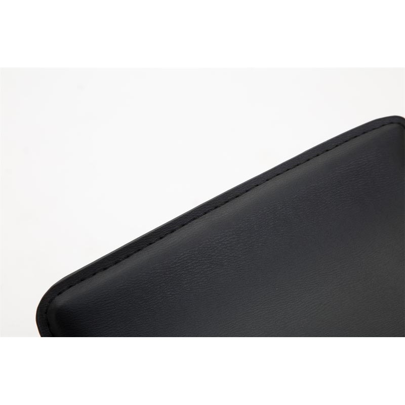 Taburete de bar Dyn V2 en piel sintética cromada negra