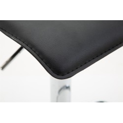 Taburete de bar Dyn V2 en piel sintética cromada negra