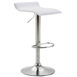 Taburete de bar Dyn V2 en piel sintética cromada blanca