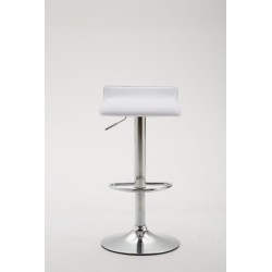 Taburete de bar Dyn V2 en piel sintética cromada blanca