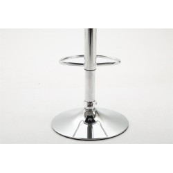 Taburete de bar Dyn V2 en piel sintética cromada blanca