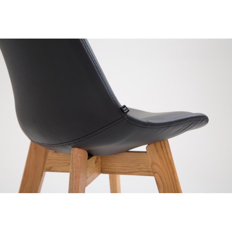 Taburete de bar Metz en polipiel Natura negra