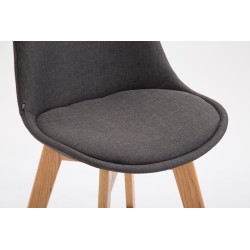 Taburete de bar Metz en tejido Natura gris oscuro