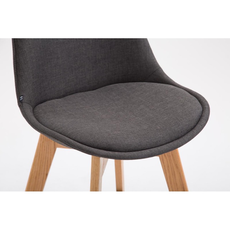 Taburete de bar Metz en tejido Natura gris oscuro