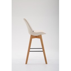 Taburete de bar Metz en tejido Natura color crema