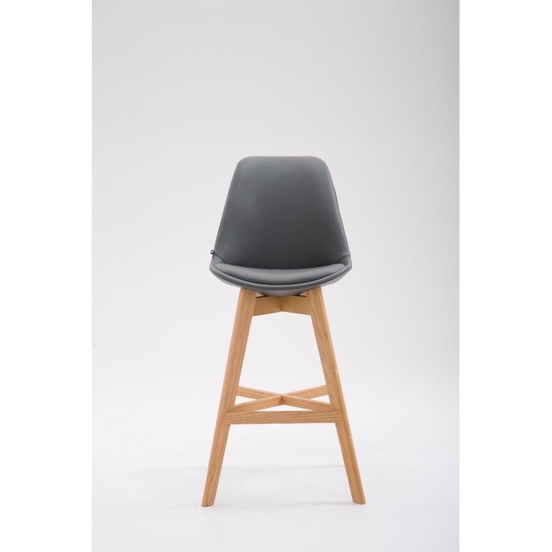 Taburete de bar Cannes en símil piel Natura gris