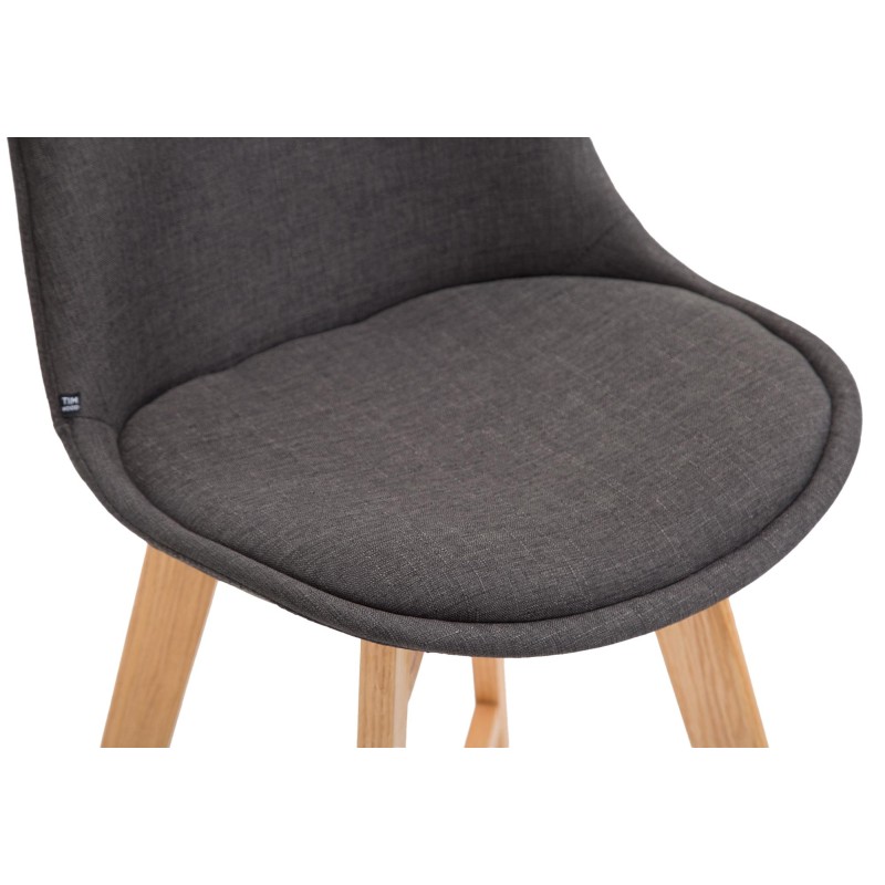 Taburete de bar Cannes en tejido Natura gris oscuro