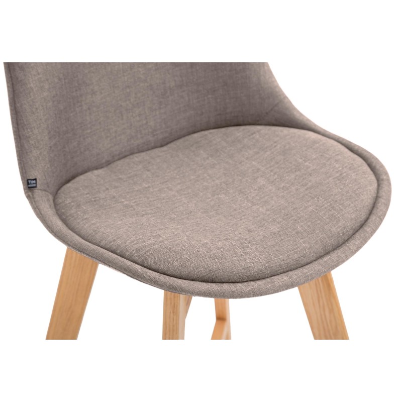 Taburete de bar Cannes en tejido Natura color topo