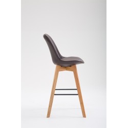 Taburete de bar Metz en polipiel Natura marrón