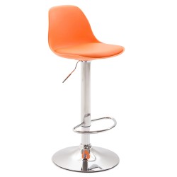 Taburete de bar Kiel, polipiel naranja