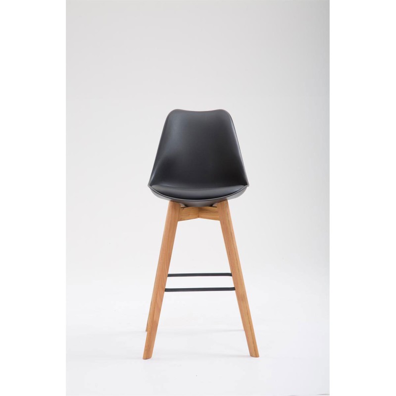 Taburete de bar de plástico negro Metz Natura