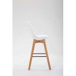 Taburete de bar de plástico blanco Metz Natura