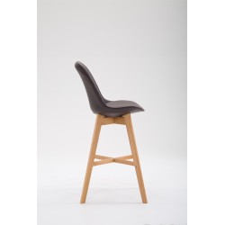 Taburete de bar Cannes en símil piel Natura marrón