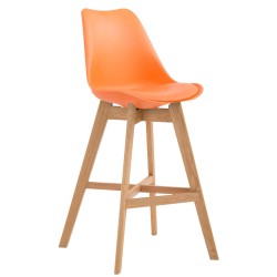 Taburete de bar de plástico naranja Cannes Natura
