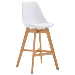 Taburete de bar de plástico blanco Cannes Natura