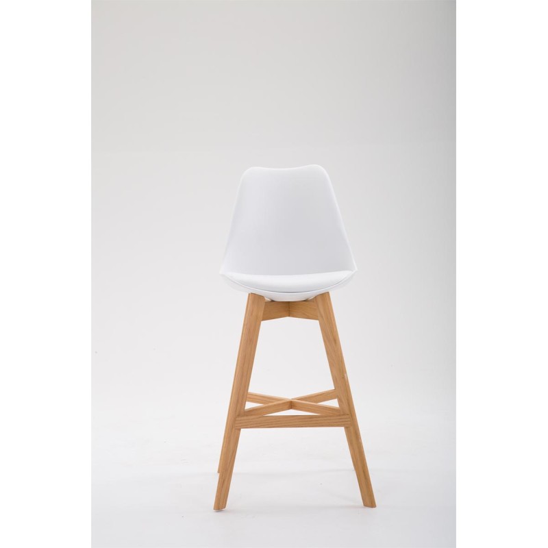 Taburete de bar de plástico blanco Cannes Natura