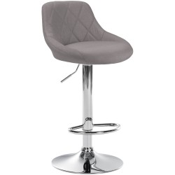 Taburete de bar Lazio en tela gris cromo
