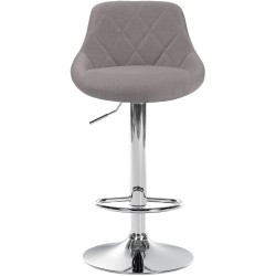 Taburete de bar Lazio en tela gris cromo