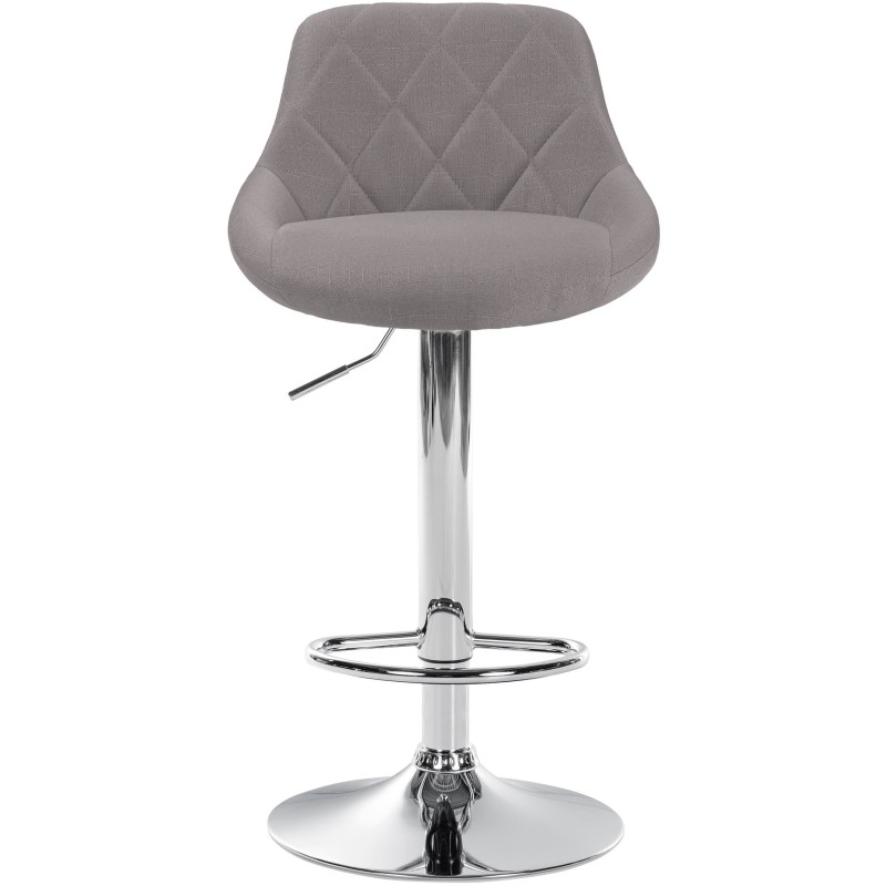 Taburete de bar Lazio en tela gris cromo