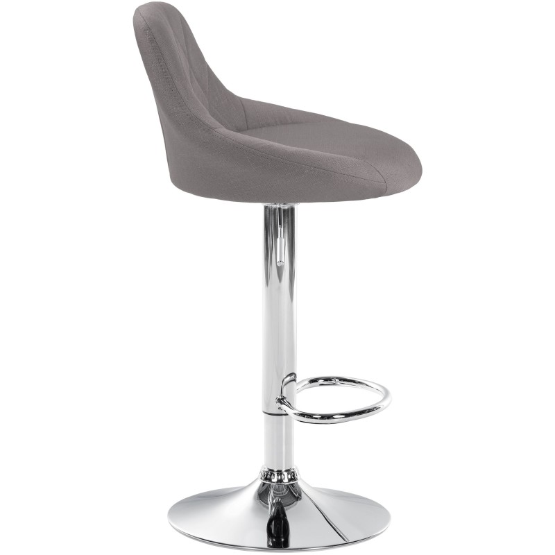 Taburete de bar Lazio en tela gris cromo