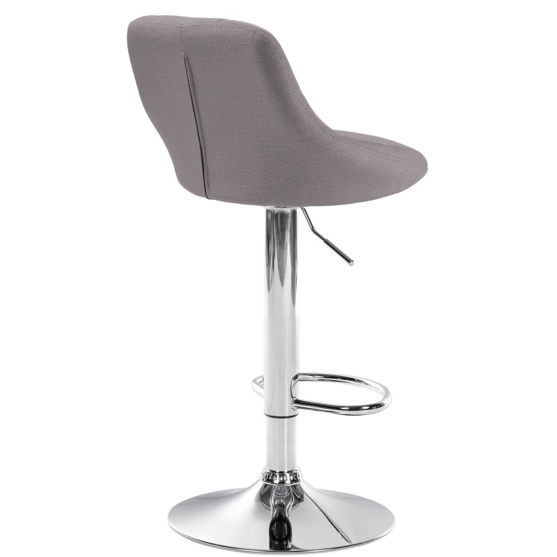 Taburete de bar Lazio en tela gris cromo