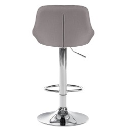Taburete de bar Lazio en tela gris cromo