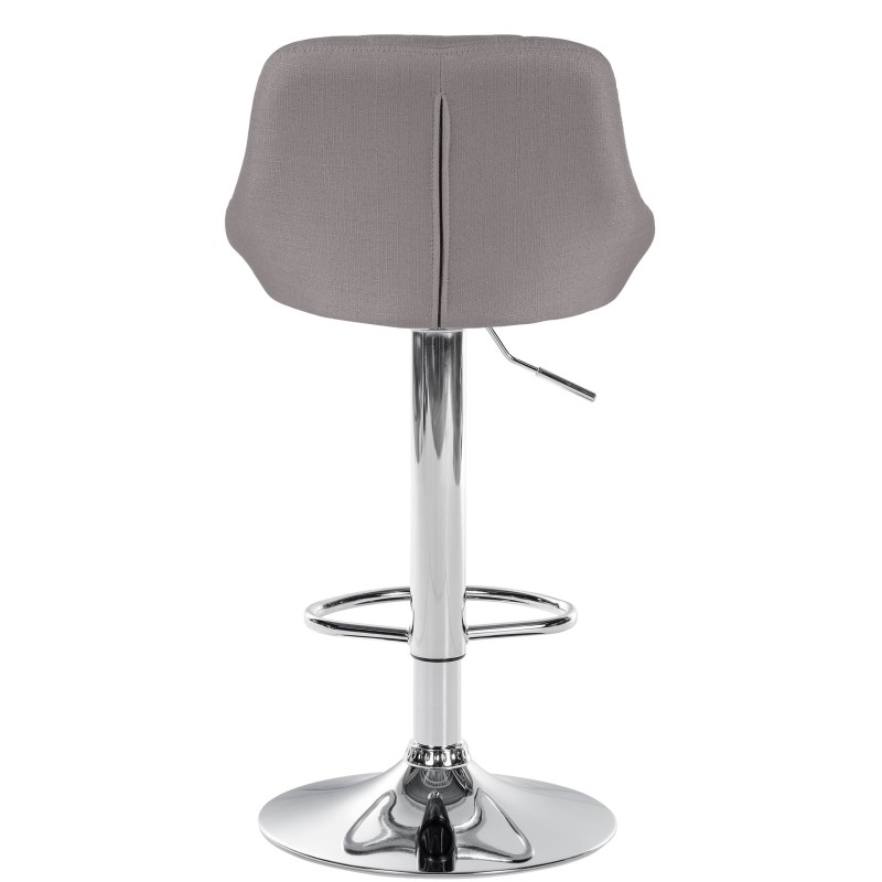 Taburete de bar Lazio en tela gris cromo