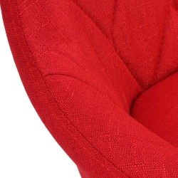 Taburete de bar Lazio en tela cromada roja