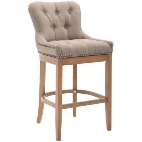 Taburete de bar de tela Lakewood, color topo claro antiguo