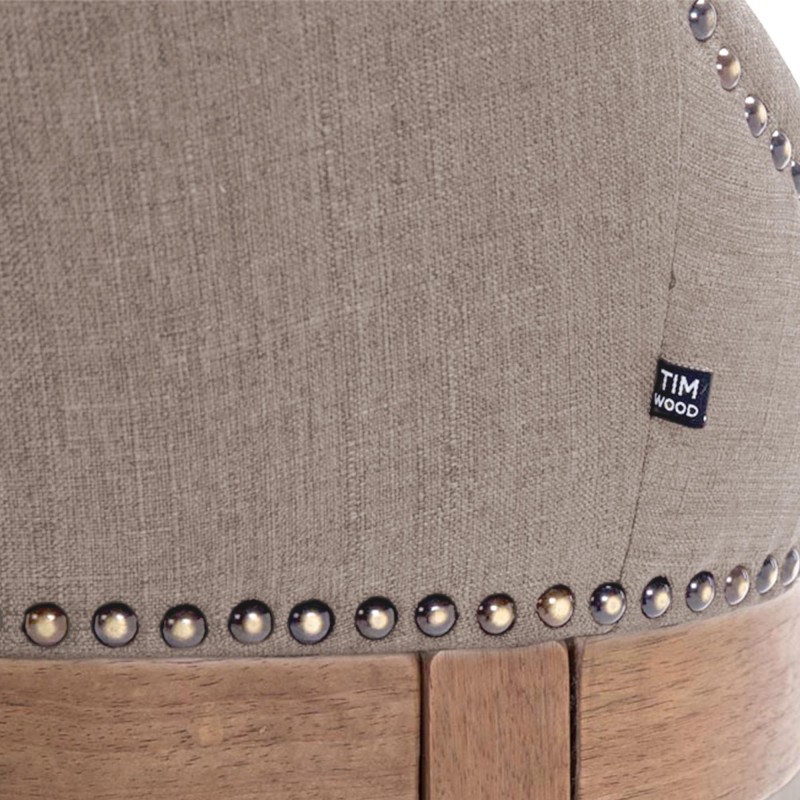 Taburete de bar de tela Lakewood, color topo claro antiguo