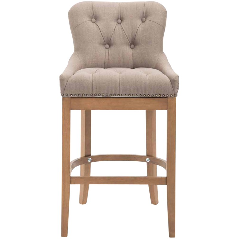 Taburete de bar de tela Lakewood, color topo claro antiguo