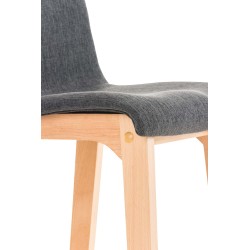 Taburete de bar Hoover en tejido Natura gris oscuro