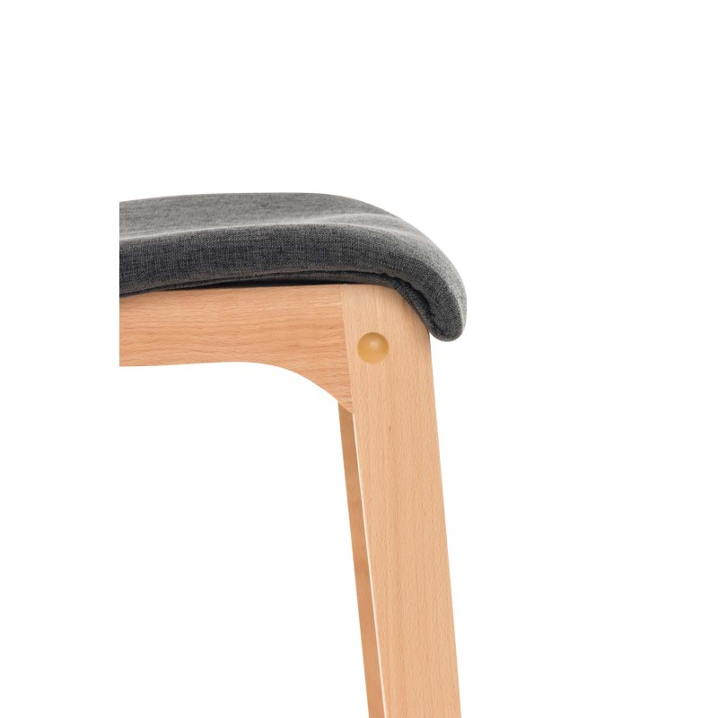 Taburete de bar Hoover en tejido Natura gris oscuro