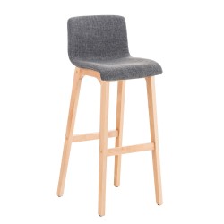 Taburete de bar Hoover en tejido Natura gris claro