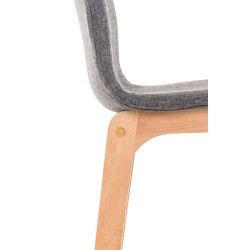 Taburete de bar Hoover en tejido Natura gris claro