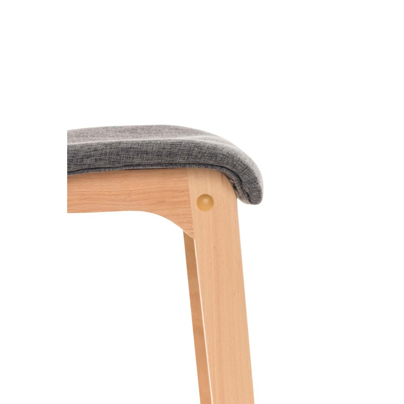 Taburete de bar Hoover en tejido Natura gris claro