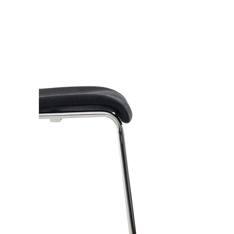 Taburete de bar de tela Hoover de 4 patas con estructura de cromo negro