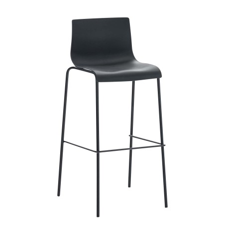 Taburete de bar Hoover de 4 patas con estructura negra