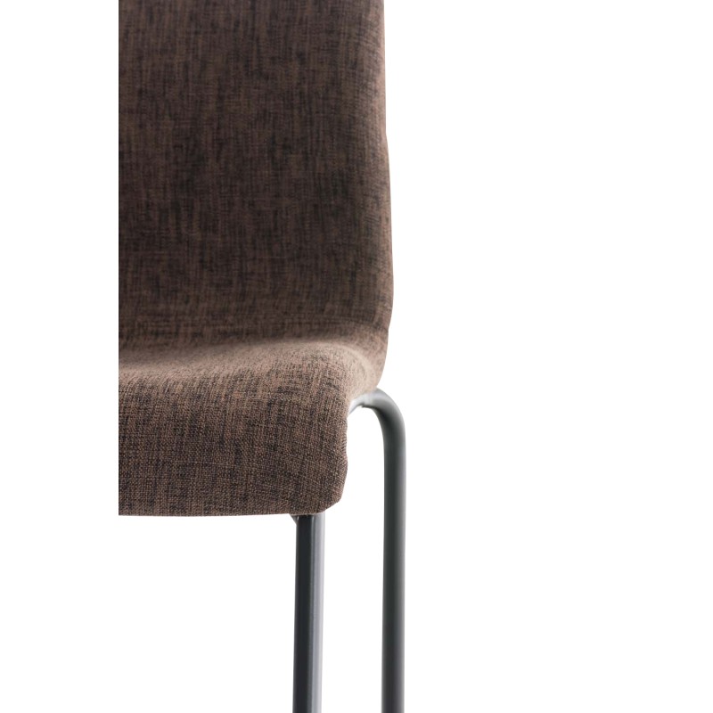 Taburete de bar de tela Hoover de 4 patas con estructura en color negro y marrón